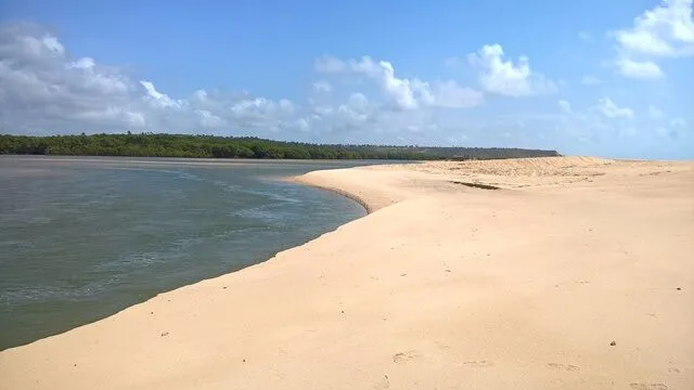 Bancos de areia na Barra do Abiai