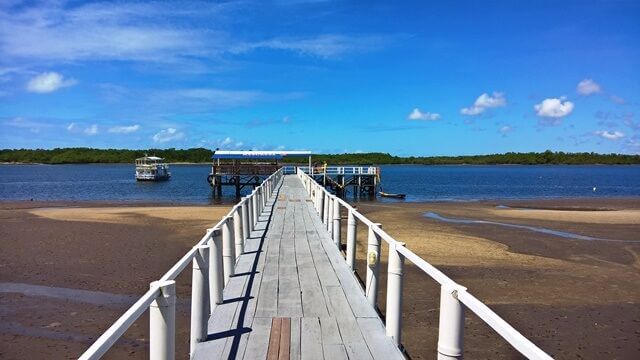 Barra do Cunhaú: o embarque para os passeios náuticos...