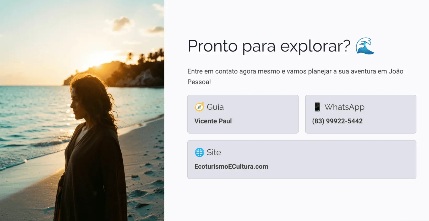 Como Reservar passeios: os dados