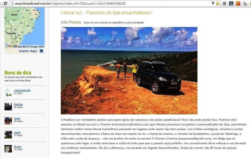 Litoral sul - Passeios de 4x4 encantadores