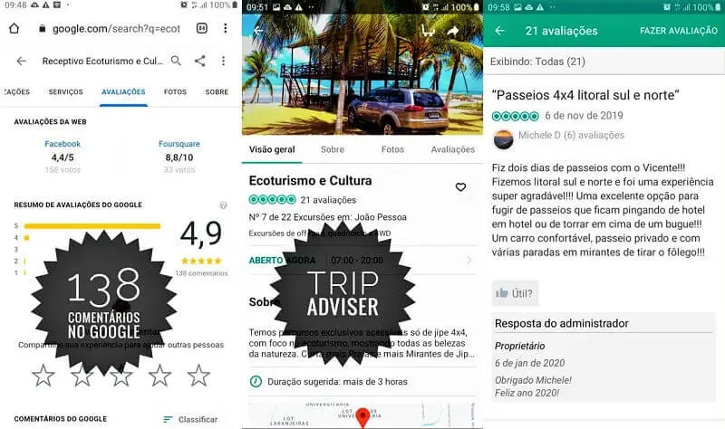 Avaliações no Tripadvisor (1)