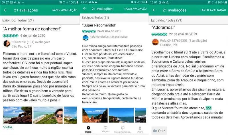 Avaliações no Tripadvisor (3)